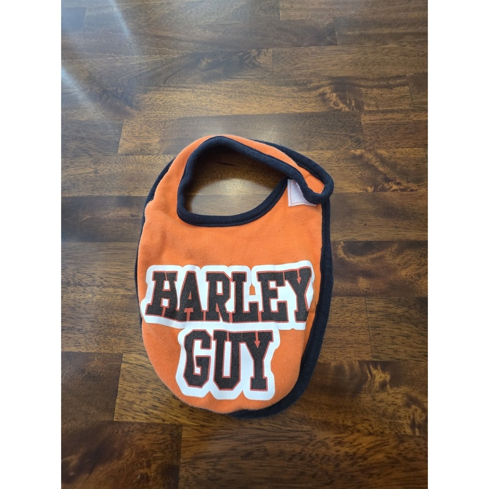 Harley-Davidson Baby Bib  Orange And Black Biker Motorcycle Motocross Sku 64